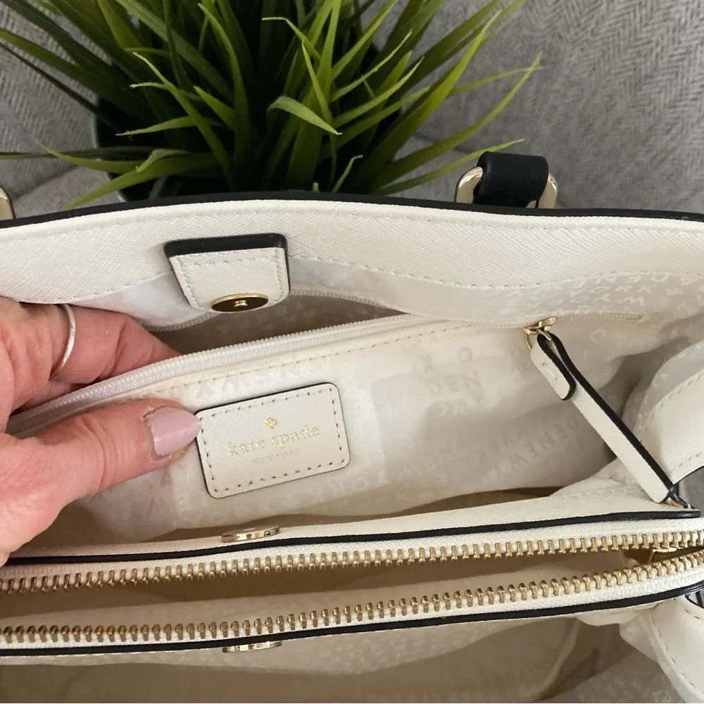 Kate Spade Saffiano Triple Compartment Color block Satchel Handbag